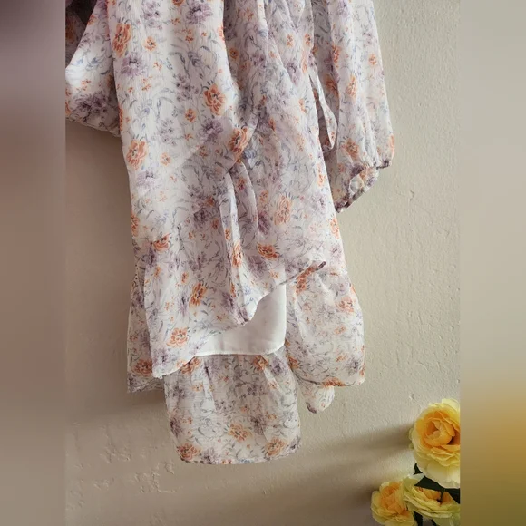 Floral Maxi Dress by 1 State - White and Orange - Picture 5 of 6